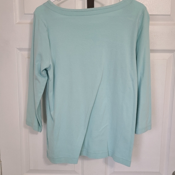 (1371) Croft and Barrow Woman's Long Sleeve Blouse, Size: Medium, Light Blue - Picture 10 of 11